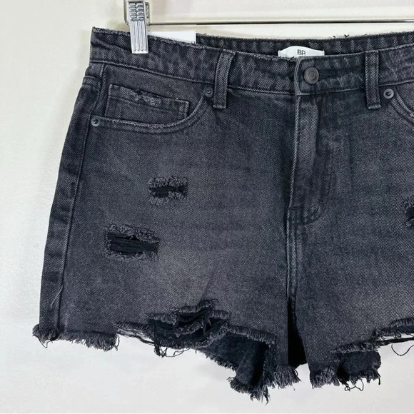 BP Nordstrom Black Destroy Ribbed Washed Short Jeans - Picture 4 of 14